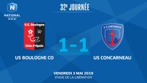 J32: US Boulogne CO - US Concarneau (1-1), le résumé I National FFF 2018-2019