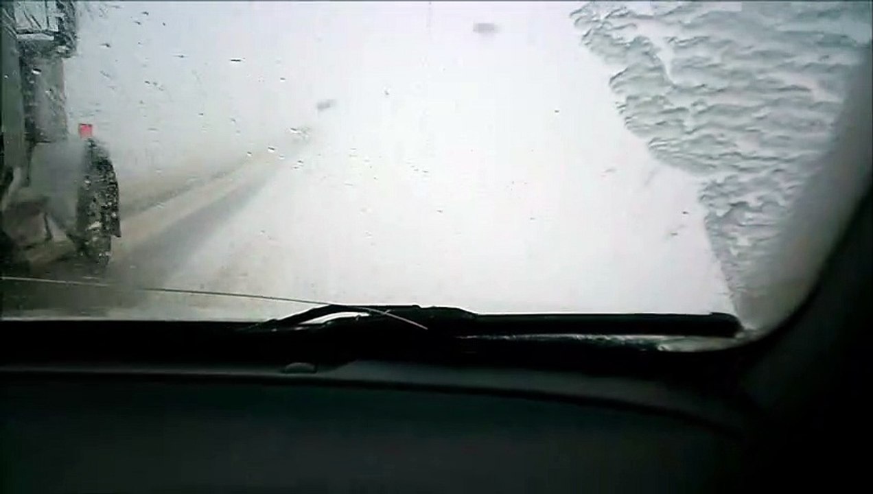 MCH 82 TWO LANE HYWAY BECOMES ONE IN HORRIFIC WINTER STORM CALGARY ALBERTA CANADA MAY 27 2019