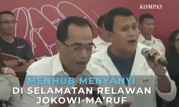 Menhub Budi Karya Menyanyi di Selamatan Relawan Jokowi-Ma'ruf