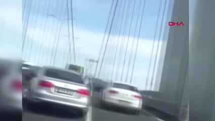 15 Temmuz Şehitler Köprüsünde Makas Atarak İlerleyer Sürücü Kamerada