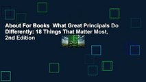 About For Books  What Great Principals Do Differently: 18 Things That Matter Most, 2nd Edition