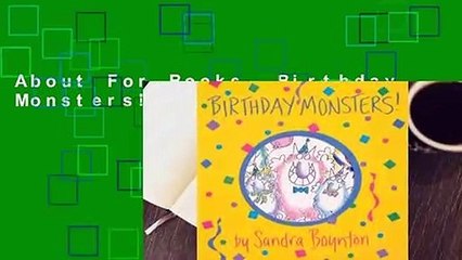 About For Books  Birthday Monsters!  For Kindle