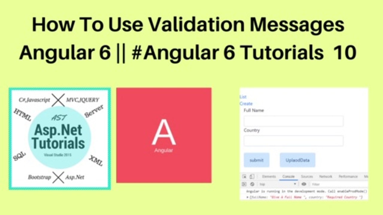 How to use validation messages in angular 6 || #angular 6 tutorials 10