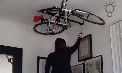 نظام تخزين فريد من نوعه للدراجات الهوائية... ثبتّوها على السقف!