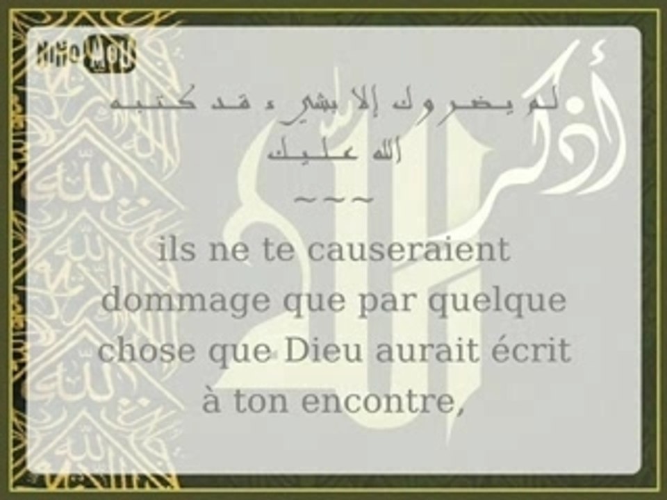 19- L'aide d'Allah et Sa protection.