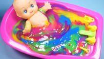 Numbers Counting Baby Doll Colours Slime Bath Time Learn Colors Clay Slime Surprise Toys