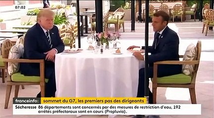 Download Video: Spéciale G7 à Biarritz: Le déjeuner d'hier entre Donald Trump et Emmanuel Macron à l’Hôtel du Palais était-il vraiment 