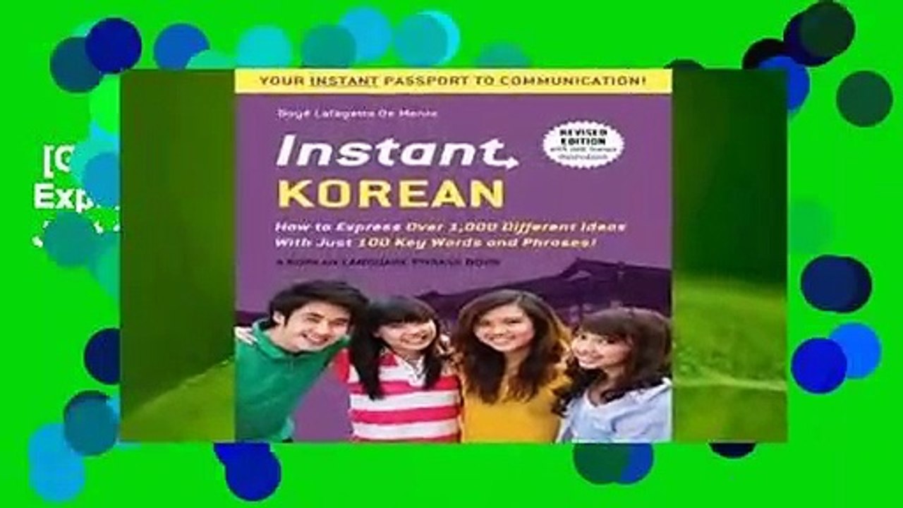 [GIFT IDEAS] Instant Korean: How to Express Over 1,000 Different Ideas with Just 100 Key Words