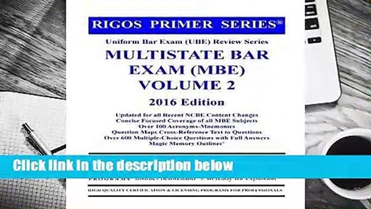 R.E.A.D Rigos Primer Series Uniform Bar Exam (Ube) Review Series MBE Volume 2: 2016 Edition
