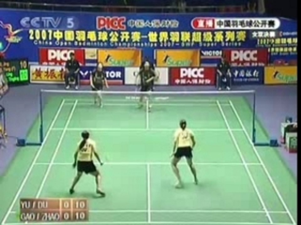 BADMINTON 2007 China Open WD Final game 1