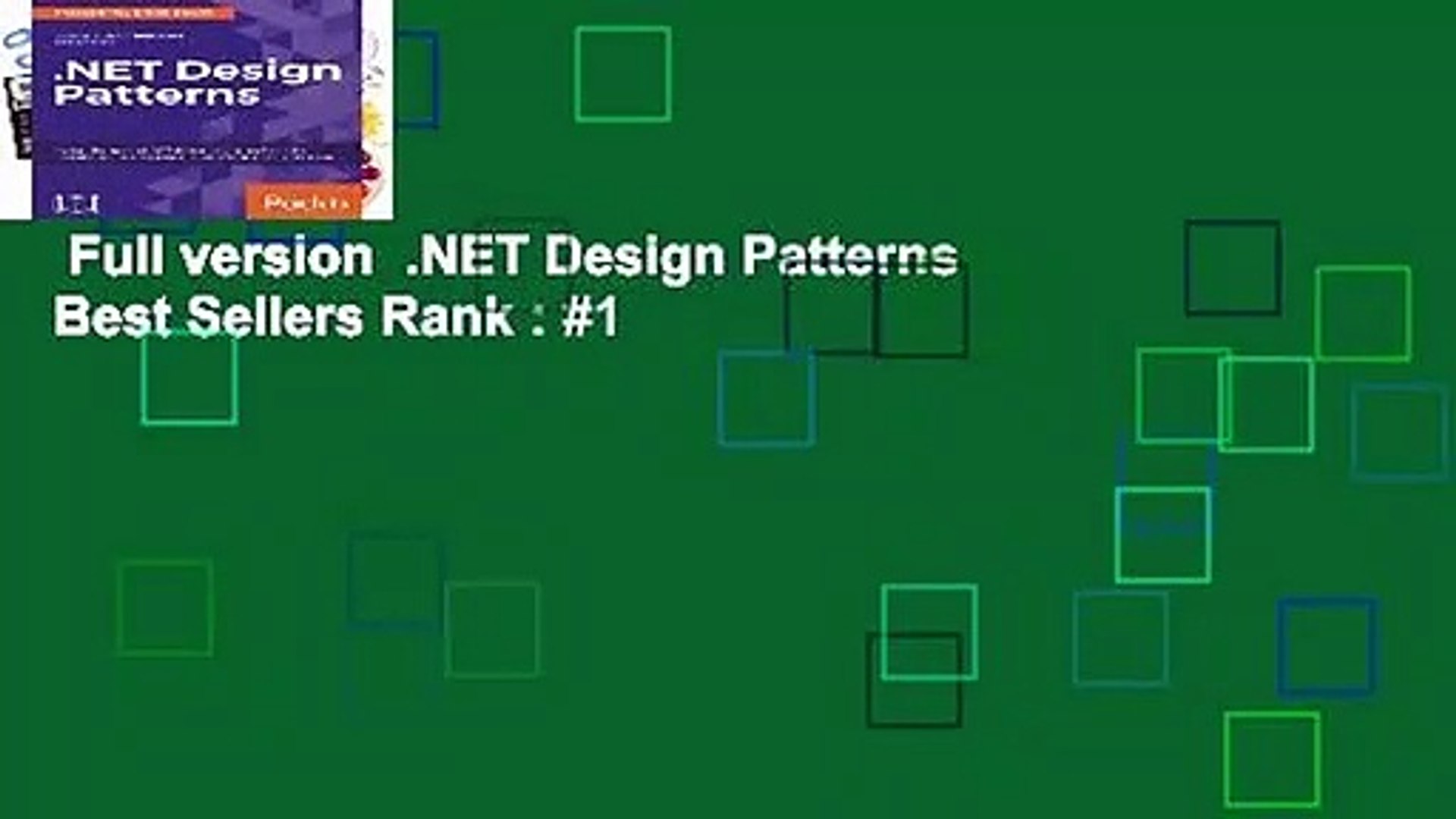 Full version  .NET Design Patterns  Best Sellers Rank : #1