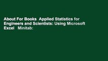 About For Books  Applied Statistics for Engineers and Scientists: Using Microsoft Excel   Minitab: