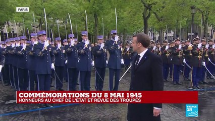 Commémorations du 8 mai 1945 : Emmanuel Macron passe en revue les troupes