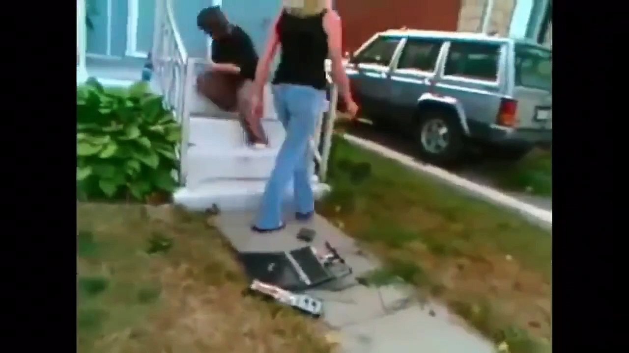 Parents destroying their children's electronics