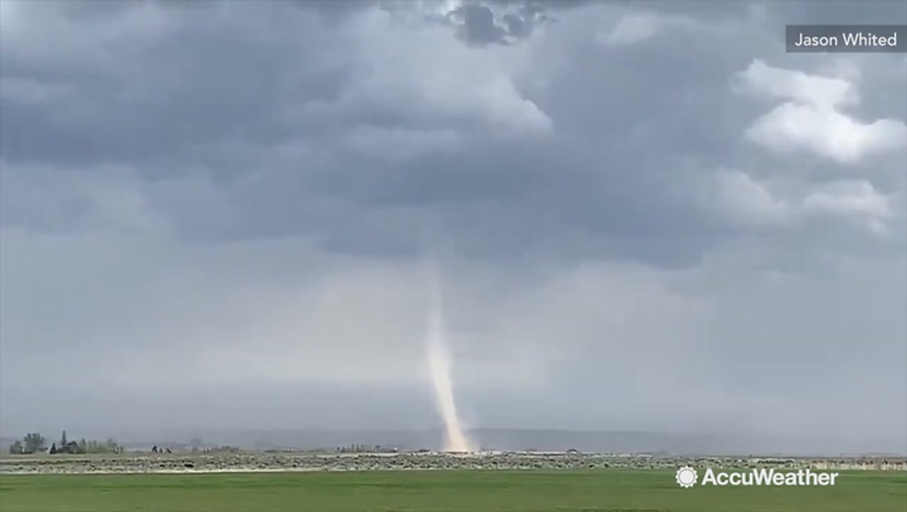 Thunderstorms cause landspout to form