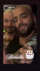 Maluma en el cumpleaños de J Balvin