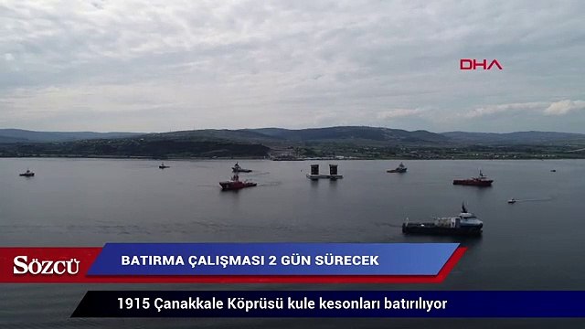 1915 Çanakkale Köprüsü kule kesonları batırılıyor