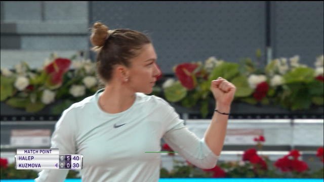 Madrid - Halep balaie Kuzmova 6-0, 6-0