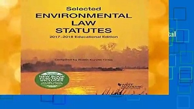 Any Format For Kindle Selected Environmental Law Statutes, 2017-2018 (Selected Statutes) by