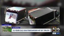 12-year-old skateboarder hit by truck
