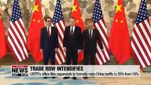 China threatens retaliation as U.S. files to raise tariffs