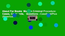 About For Books  Modern Criminal Procedure: Cases, Comments,   Questions - CasebookPlus (American