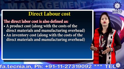 Direct and Indirect Labour cost | Ms. Rajni Bansal | BBA | TIAS | Tecnia TV