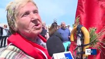 Bari - donna 85enne a piedi dall'Abruzzo per vedere San Nicola - il video della statua sul mare