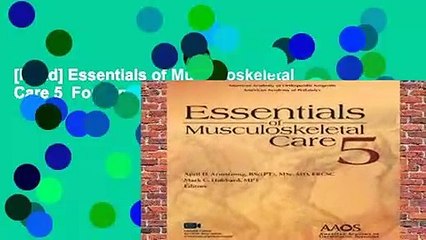 [Read] Essentials of Musculoskeletal Care 5  For Kindle