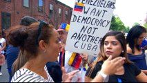 Supporters of Maduro and Guaido clash at Venezuelan embassy in US