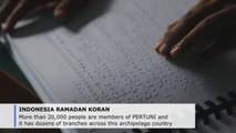 Blind Muslims read the Koran in Braille for Ramadan in Indonesia