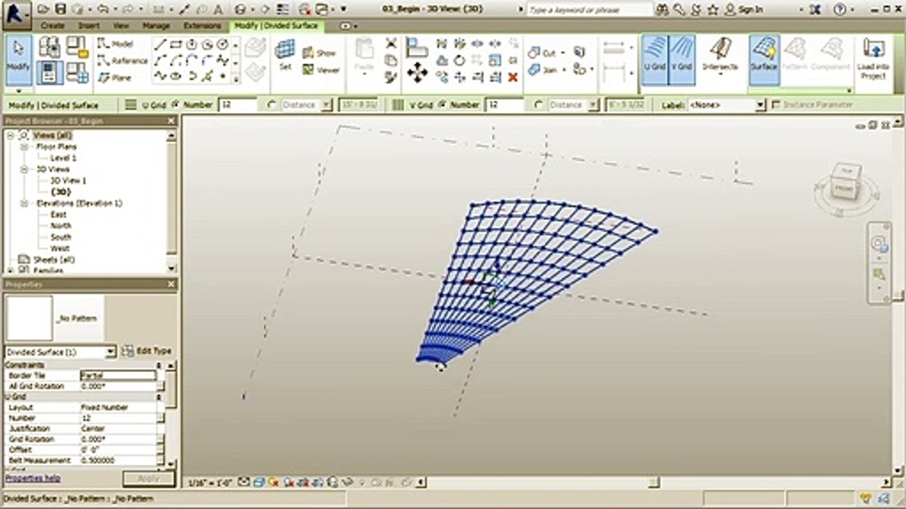 Digital Tutors - Advanced Modeling Tools in Revit_03 Dividing a surface
