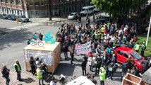 Manifestation Pour le climat à Mons. En vélo s.Video Éric Ghislain