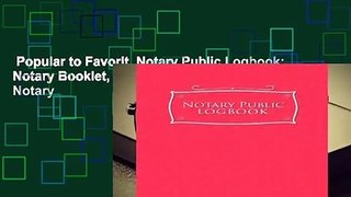 Popular to Favorit  Notary Public Logbook: Notary Booklet, Notary Public Journal Template, Notary