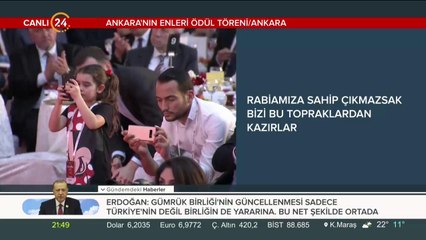 Başkan Erdoğan, Ankara'nın Enleri Ödül Töreni'nde konuşma yapıyor