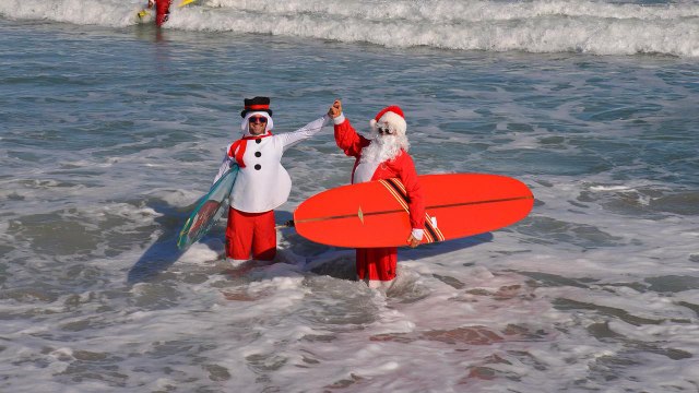 Surfing Santas Cocoa Beach Florida