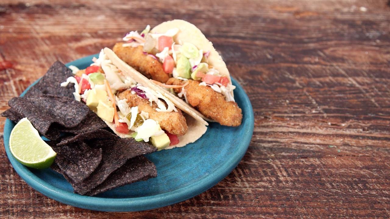 BBQ Fried Catfish Tacos