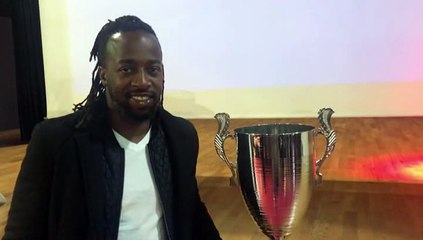 Challenge U12 Rémi Jacquet- Sidney GOVOU réagit après le tirage des poules