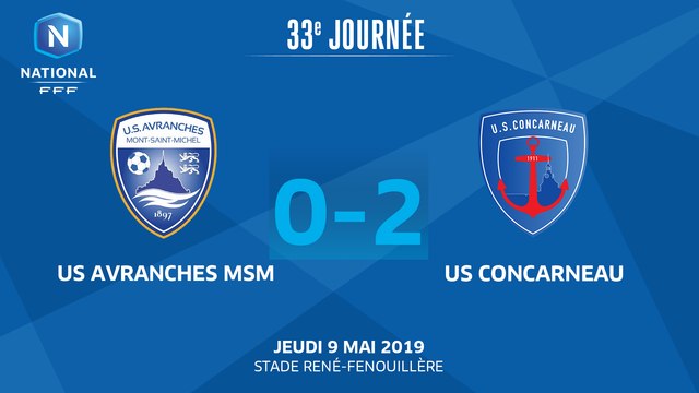 J33 : US Avranches MSM - US Concarneau (0-2), le résumé