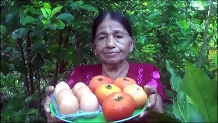 Village des Aliments - Tomate Omelette préparée par ma Maman dans mon Village