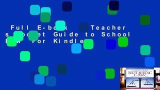 Full E-book  A Teacher s Pocket Guide to School Law  For Kindle