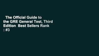 The Official Guide to the GRE General Test, Third Edition  Best Sellers Rank : #3