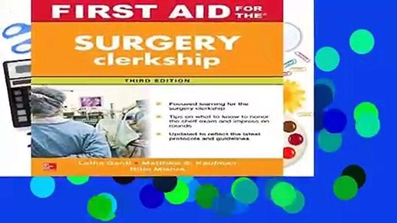 Full E-book  First Aid for the Surgery Clerkship, Third Edition (First Aid Series)  For Kindle