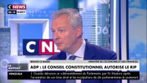 Bruno Le Maire à propos d'ADP : «Cette privatisation va servir à désendetter le pays»