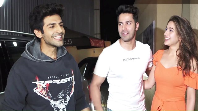 Sara Ali Khan & Varun Dhawan Arrives Together In Front Of Kartik Aaryan At SOTY 2 Special Screening