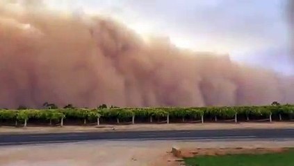 Скачать видео: Une immense tempête de sable capturée par des caméras