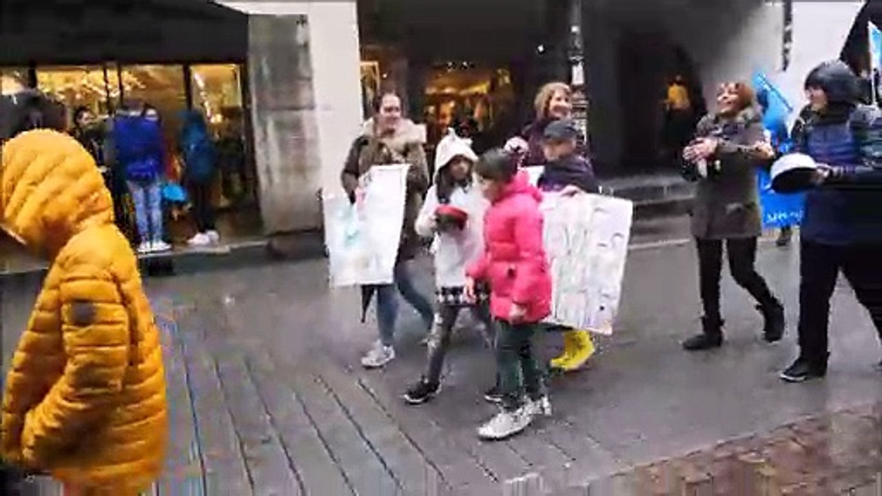 Des parents d'élèves en colère contre la loi Blanquer dans le cortège des fonctionnaires à Strasbourg