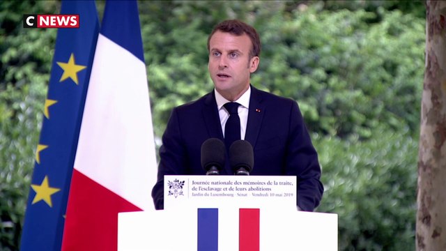 Emmanuel Macron lors de la cérémonie pour la Journée internationale de l'abolition de l'esclavage