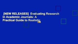 [NEW RELEASES]  Evaluating Research in Academic Journals: A Practical Guide to Realistic