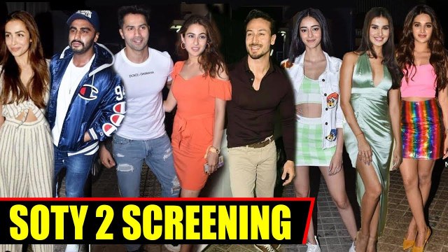 Student Of The Year 2 Screening - Tiger Shroff, Ananya Pandey, Tara Sutaria , Arjun Kapoor